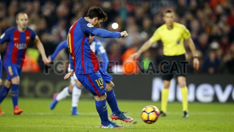 Penalti Messi di Penghujung Laga Berikan Tiga Poin Bagi Barcelona